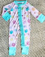 Girls Pumpkin Onesie with Ruffle - Pink