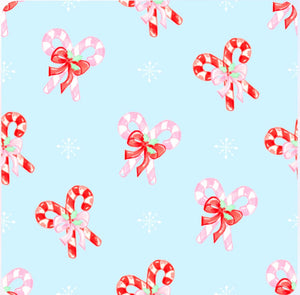 Candy Cane Bows Zipper Onesie - Blue/Pink