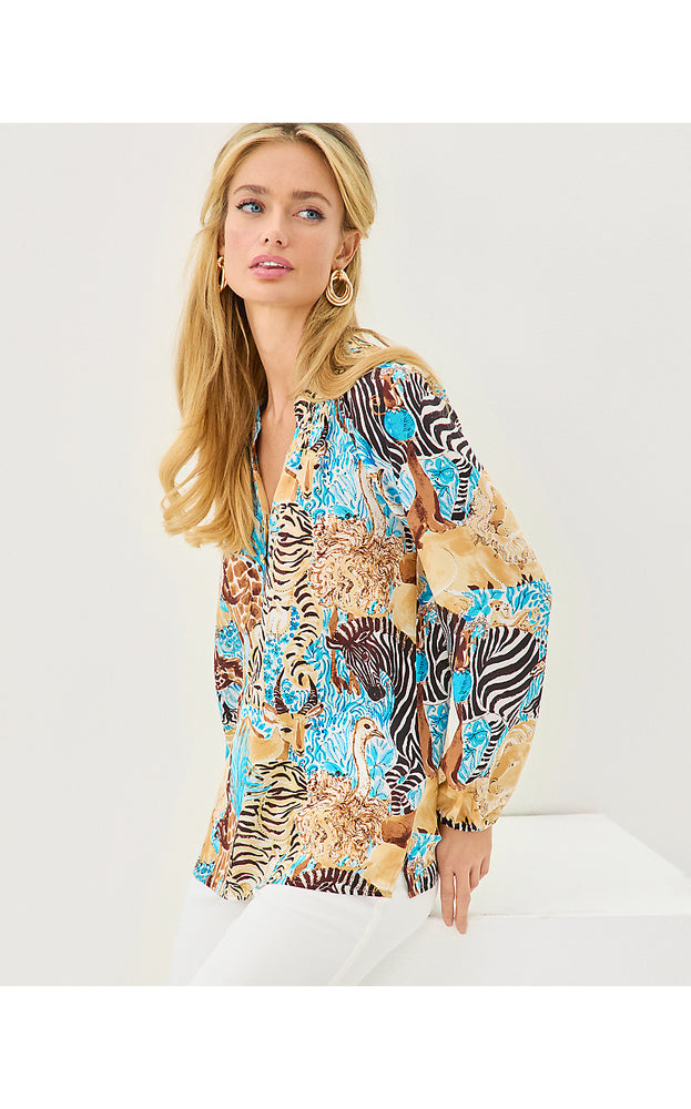 Elsa Silk Top - Breezy Aqua Lilly's Zoo