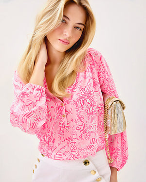 Elsa Silk Top - Conch Shell Pink Penny's Playground