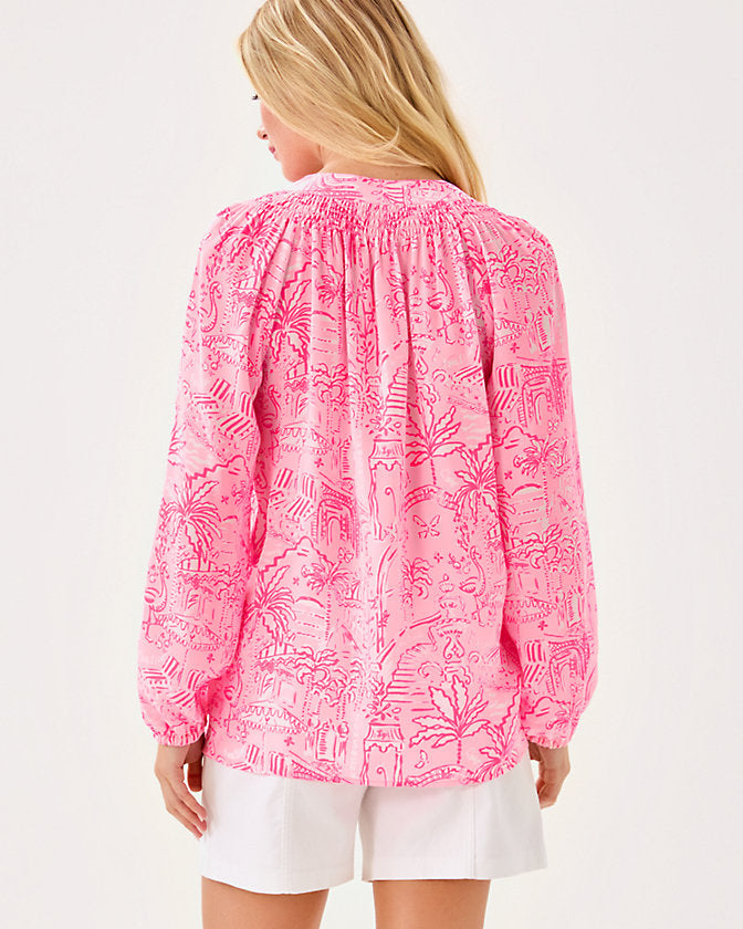 Elsa Silk Top - Conch Shell Pink Penny's Playground