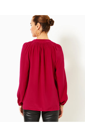 Elsa Silk Top - Malbec Red