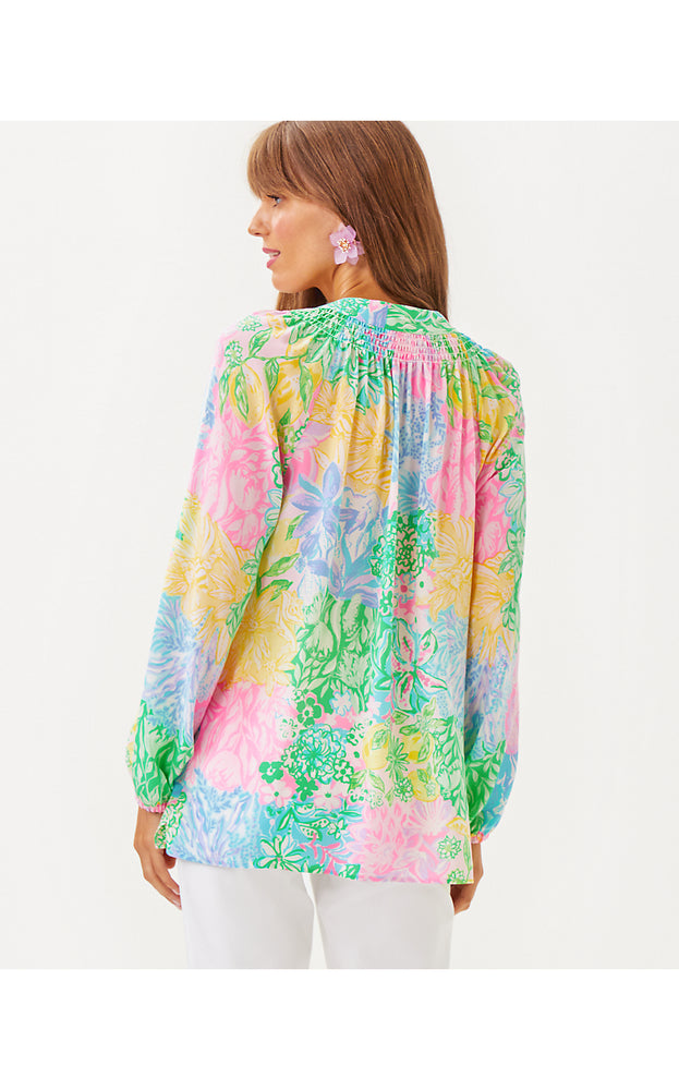 Elsa Silk Top - Multi Bright Delight Patch