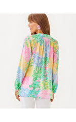 Elsa Silk Top - Multi Bright Delight Patch