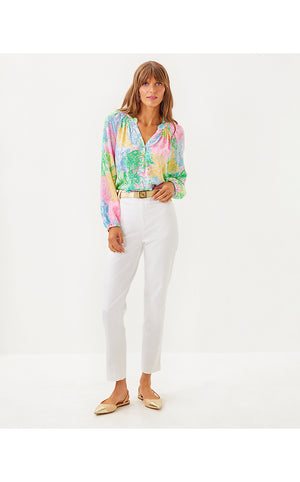 Elsa Silk Top - Multi Bright Delight Patch