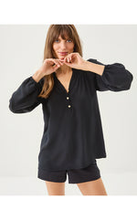 Elsa Silk Top - Noir