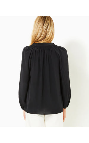 Elsa Silk Top - Noir