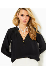 Elsa Silk Top - Noir