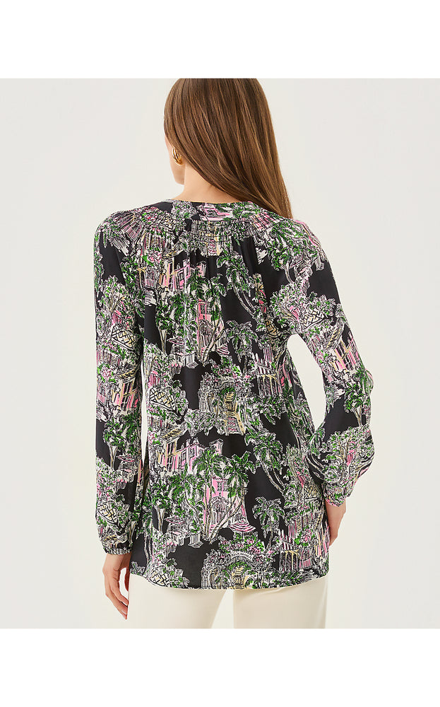 Elsa Silk Top - Onyx PB Anniversary Toile