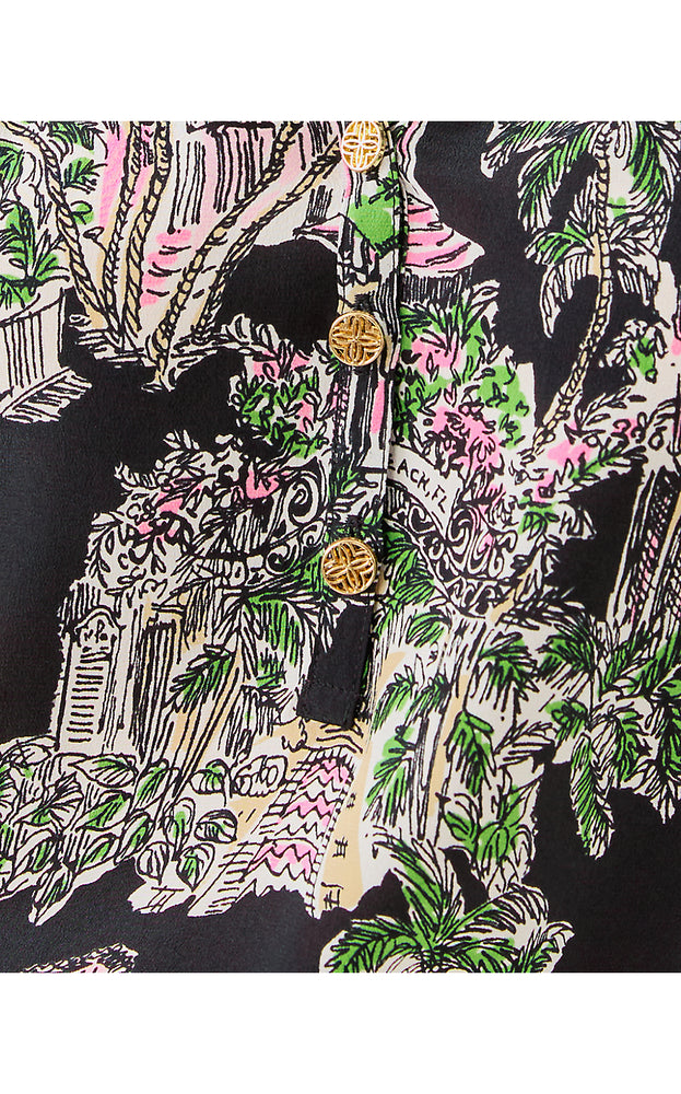 Elsa Silk Top - Onyx PB Anniversary Toile