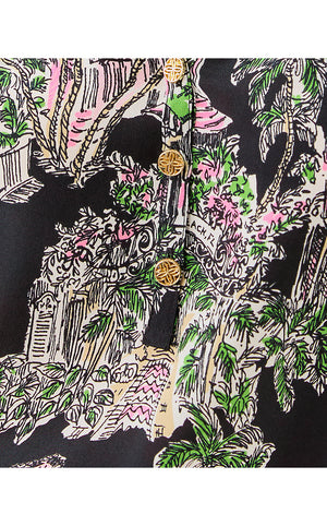 Elsa Silk Top - Onyx PB Anniversary Toile