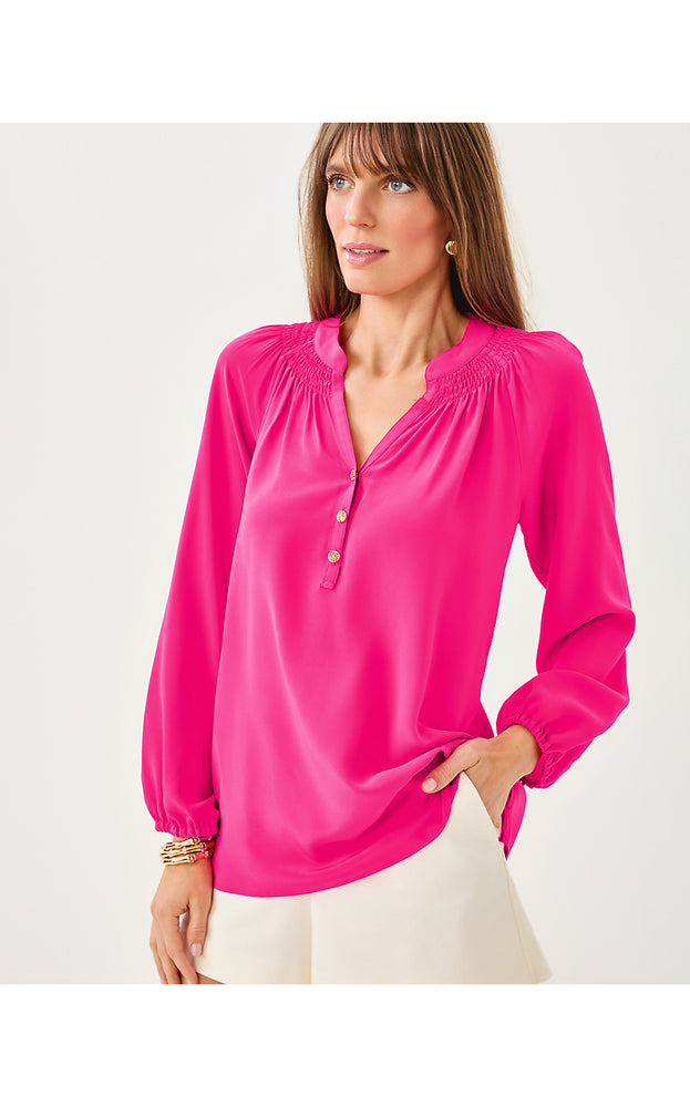 Elsa Silk Top - Parigi Pink