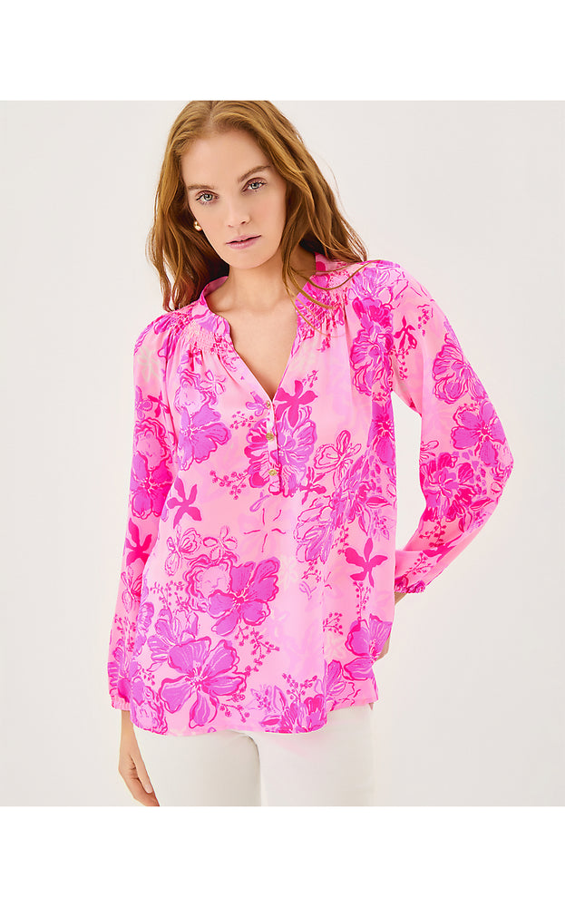 Elsa Silk Top- Parigi Pink Supporting Squad