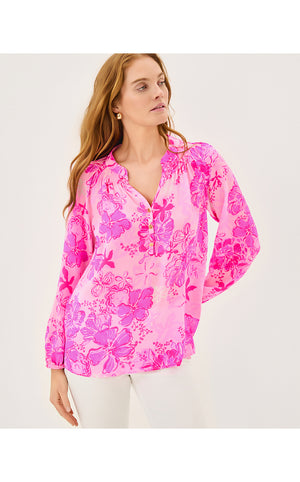 Elsa Silk Top- Parigi Pink Supporting Squad