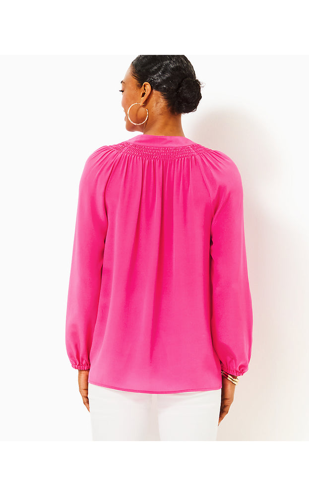 Elsa Silk Top - Passion Fruit Pink