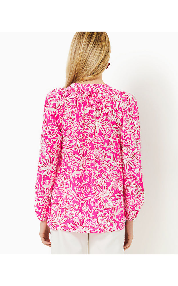 Elsa Silk Top - Passion Fruit Pink Absolutely Flamazing