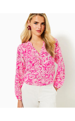 Elsa Silk Top - Passion Fruit Pink Absolutely Flamazing