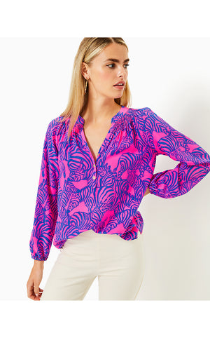 Elsa Silk Top - Passion Fruit Pink - Wild Nights