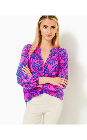 Elsa Silk Top - Passion Fruit Pink - Wild Nights