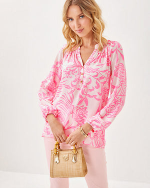 Elsa Silk Top - Rousseau Pink - Glisten In The Sun