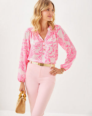 Elsa Silk Top - Rousseau Pink - Glisten In The Sun