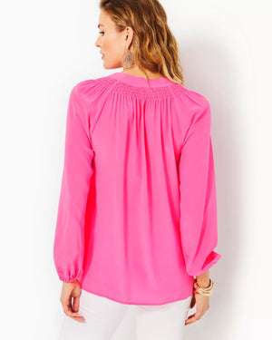 
            
                Load image into Gallery viewer, Elsa Silk Top - Roxie Pink
            
        