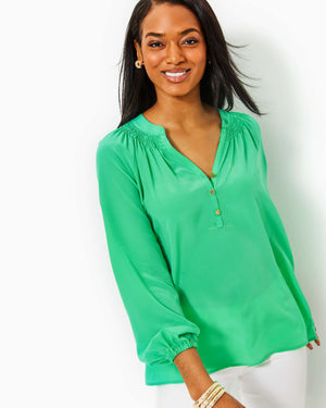 
            
                Load image into Gallery viewer, Elsa Silk Top - Spearmint
            
        