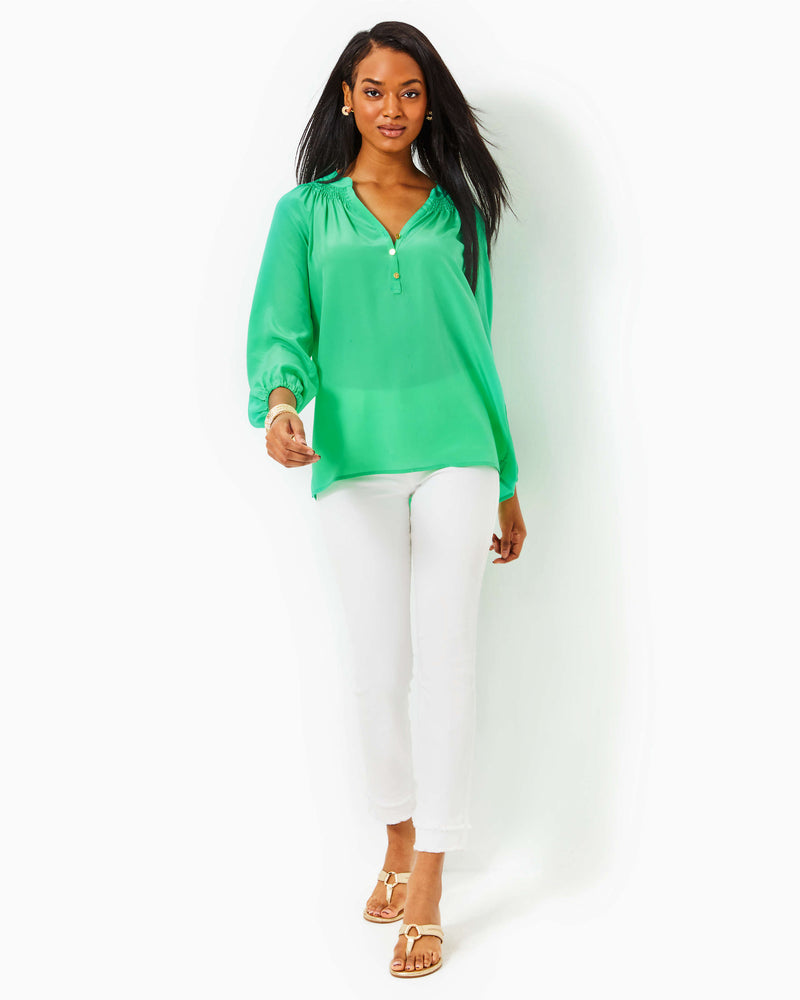 
            
                Load image into Gallery viewer, Elsa Silk Top - Spearmint
            
        