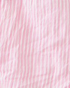 Sea View Button Down Top - Conch Shell Pink - LTWT Oxford Stripe
