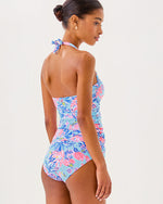 Lagoon Sarong Hipster Bikini Bottom - Multi Elephant Splash