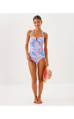 Lagoon Sarong Hipster Bikini Bottom - Multi Elephant Splash