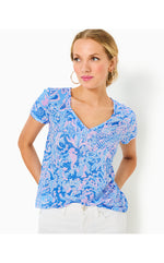 Etta V-Neck Top - Boca Blue - Sea What I Sea