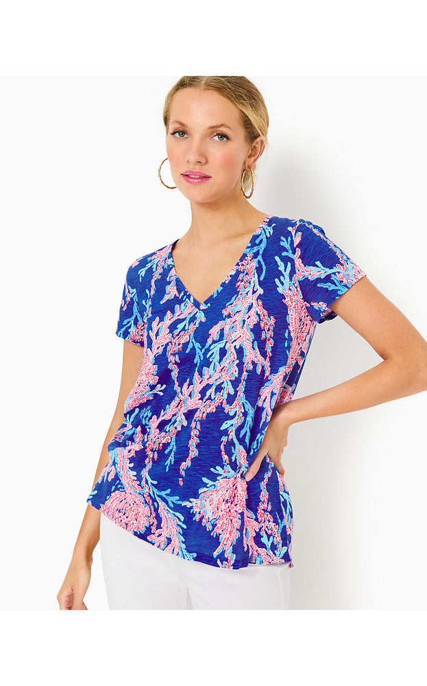 Etta V-Neck Top - Borealis Blue - Swim On Over