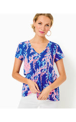 Etta V-Neck Top - Borealis Blue - Swim On Over