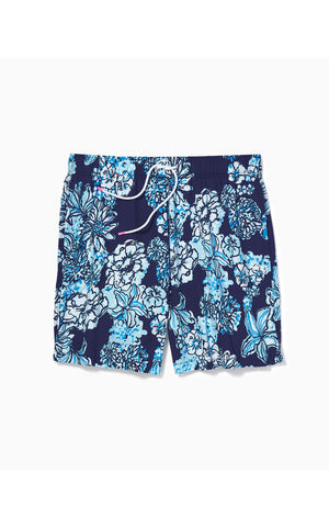 
            
                Load image into Gallery viewer, Mens 6&amp;quot; Capri Swim Trunks - Low Tide Navy - Bouquet All Day
            
        