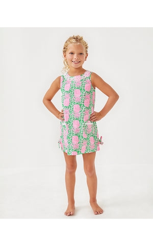 Girls Little Lilly Classic Shift Dress - Fauna Green - Party Like A Pineapple