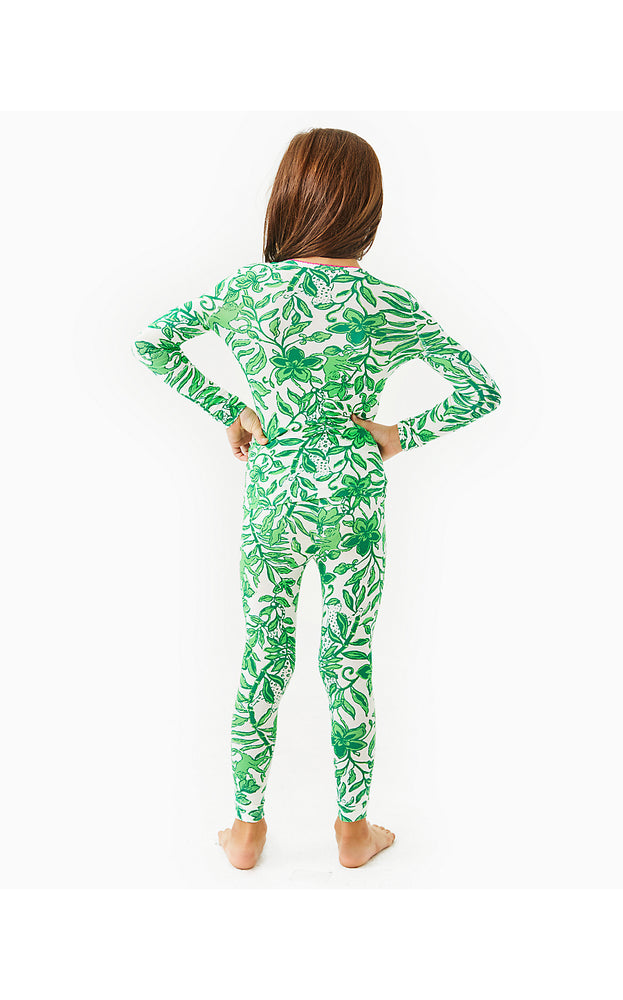 Girls Mini Sammy Pajama Set - Fiddle Leaf Green - Lil Escape Plan PJS