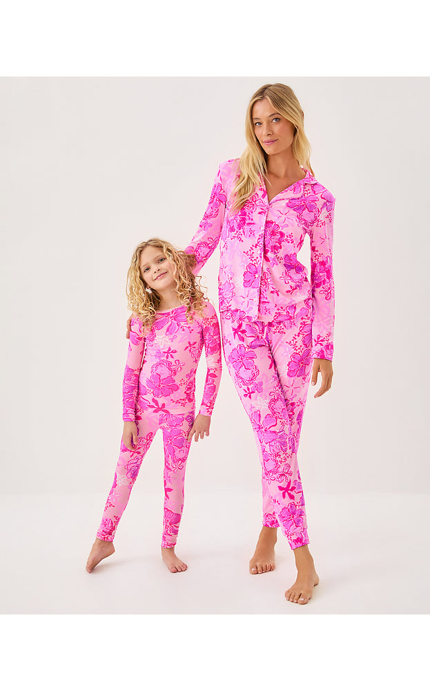 Girls Mini Sammy Pajama Set - Parigi Pink Supporting Squad