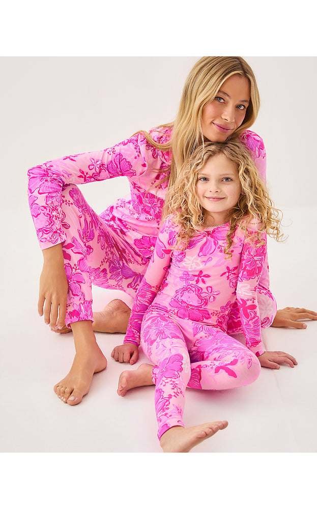 Girls Mini Sammy Pajama Set - Parigi Pink Supporting Squad