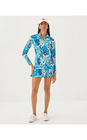 UPF 50+ Luxletic Justine Pullover - Breezy Aqua Best Fronds Forever