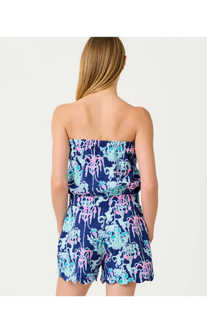 Jace Strapless Romper - Bright Navy Pop Up Monkey Trouble