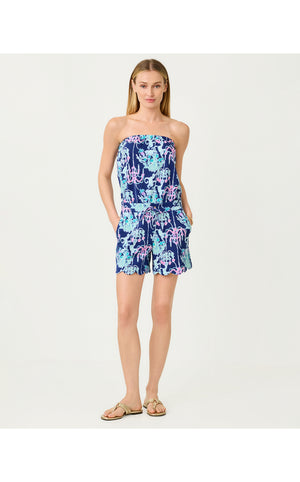 Jace Strapless Romper - Bright Navy Pop Up Monkey Trouble