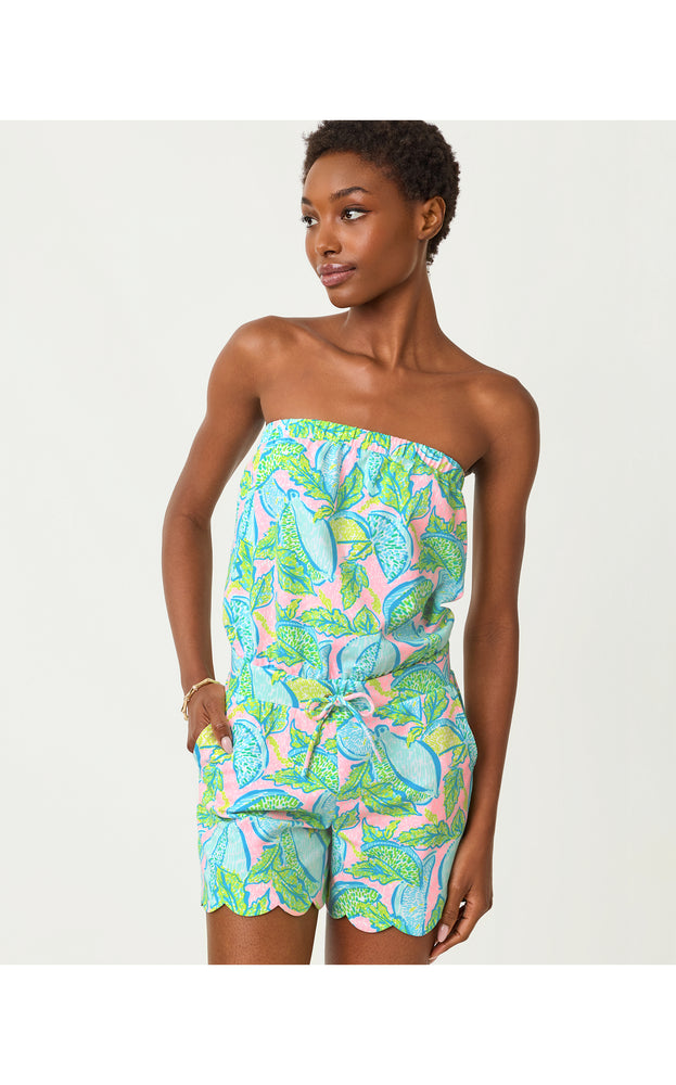 Jace Strapless Romper - Urchin Pink Vitamin Sea