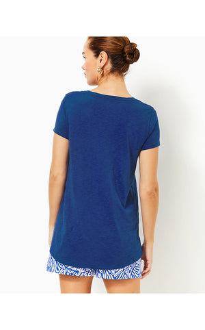 Etta Scoop Neck Top - Blue Med