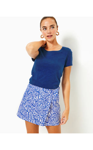 Etta Scoop Neck Top - Blue Med