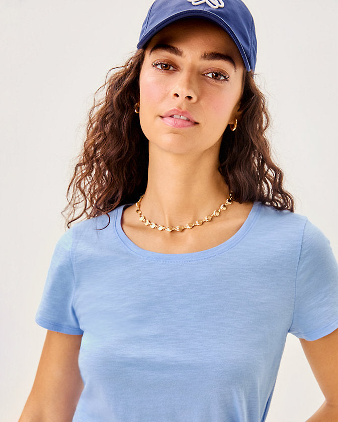 Etta Scoop Neck Top - Jacaranda Blue