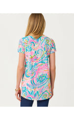 Etta Scoop Neck Top  - Multi Carnivale Coral