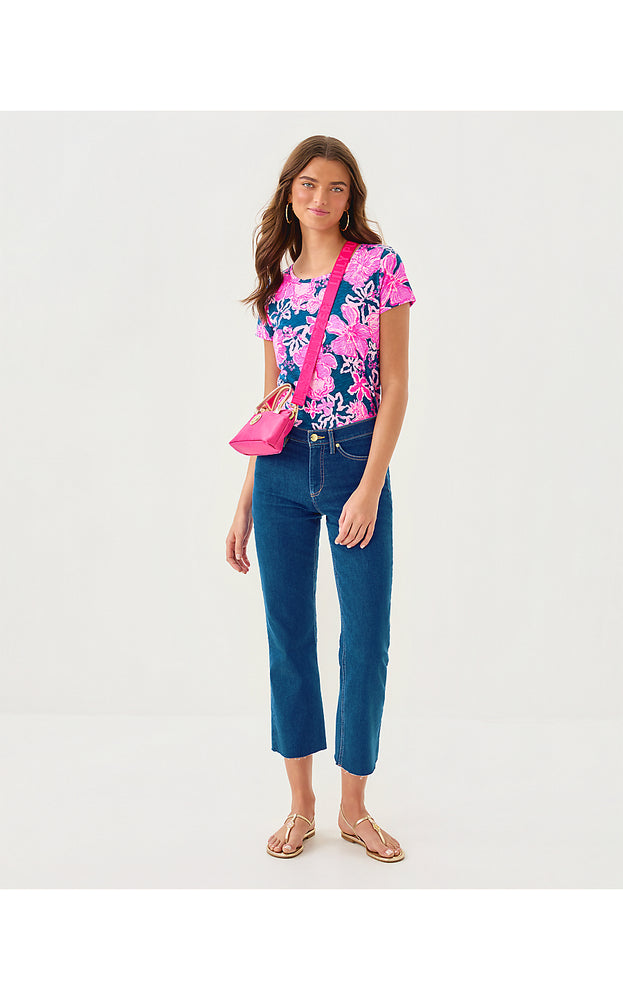 Etta Scoop Neck Top - Starlight Navy Once And Floral