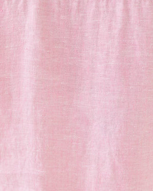 Sea View Linen Button Down Top - Conch Shell Pink X Resort White