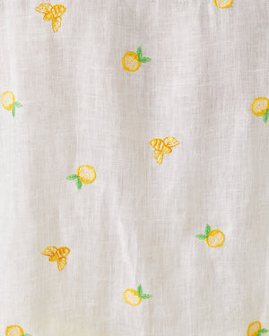Sea View Linen Button Down Top - Honeycomb - Lemon Bee Half Drop